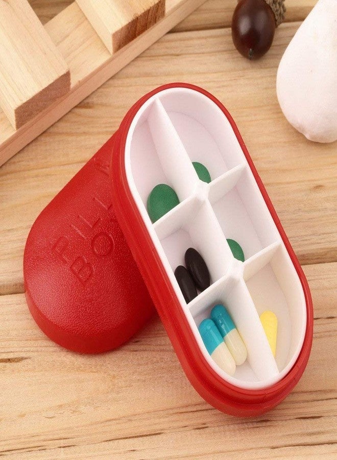 RIVOM 6 Compartment Portable Pill Box Medicine Case | Pocket Pill/Medicine Storage Box/Organiser | Portable Travel Kits,Dust-Proof Box | Medicine Reminder Box - Image 1
